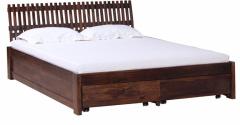 Woodsworth Cayenne Artistic Solid Wood Queen Size Bed with Storage