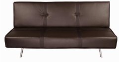 Ventura Leatherette Sofa Cum Bed in Brown Colour