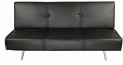 Ventura Leatherette Sofa Cum Bed in Black Colour