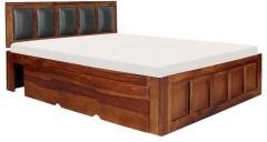 Woodsworth Athena Queen Size Bed with storage in Provincial Teak with Melamine Finish