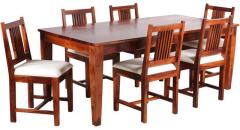 Woodsworth Santa Cruz Dining Table Set in Colonial Maple Finish