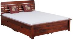 Woodsworth Alexander Solid Wood Queen Sized Bed with storage in Colonial Maple finish