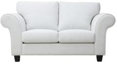 CasaCraft Anapolis Two Seater Sofa with Throw Pillows in Pearl White Colour