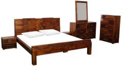 Woodsworth Eros Solid Wood Bedroom Set in Colonial Maple Finish