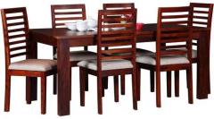 Woodsworth Sao Paulo Six Seater Dining Table Sets in Honey Oak Finish