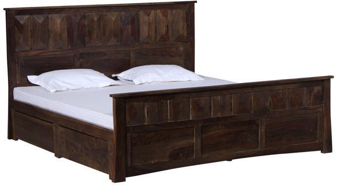 Woodsworth Casa Blanco Solid Wood Queen Sized Bed With Storage Provincial Teak Finish