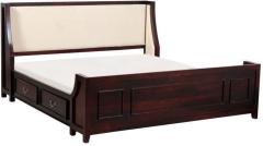 Woodsworth Rosario Queen Size Bed with storage in Passion Mahogany Finish