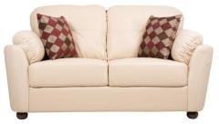 CasaCraft Santa Fe Two Seater Sofa with Throw Pillows in Beige Colour