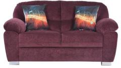 CasaCraft Santa Luzia Two Seater Sofa with Throw Pillows in Wine Colour