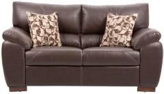 CasaCraft Toledo Two Seater Sofa with Throw Pillows in Brown Colour