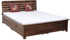 Woodsworth Alexander Queen Size Bed with Drawer storage in Provincial Teak Finish