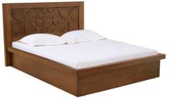 CasaCraft Catalonia Queen Size Bed with Box Storage in Amelia Oak Finish