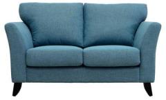 CasaCraft Rio Branco Two Seater Sofa with Throw Pillows in Denim Blue Colour