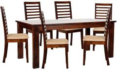 Woodsworth Sao Paulo Six Seater Dining Table Set in Provincial Teak Finish