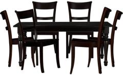 Woodsworth Buenos Six Seater Dining Table Set in Espresso Walnut Finish