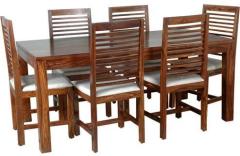 Woodsworth Santa Fe Solid Wood Dining Table Set in Provincial Teak Finish