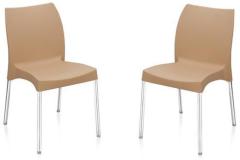 Nilkamal Novella Series 7 Set of 2 Chairs in Biscuit Colour