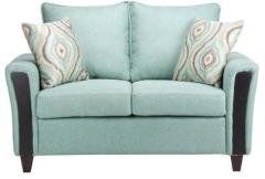 CasaCraft Valencia Two Seater Sofa with Throw Pillows in Aqua Colour