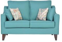 CasaCraft Pamplona Two Seater Sofa with Throw Pillows in Jade Colour