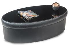 Durian Cooper Oval Shaped Center Table in Black Colour