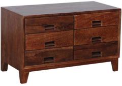 Woodsworth Copenhagen Classy Solid Wood Chest of Drawers in Provincial Teak Finish