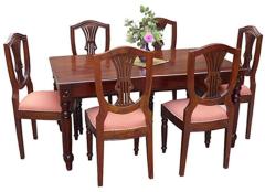 Woodsworth Saffron Aesthetic 6 Seater Dining Table Set