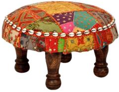 Woodsworth Vipra Stool with Traditional Patchwork