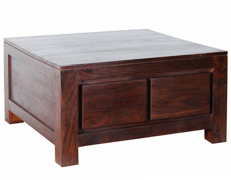 Woodsworth Leon Storage Solid Wood Coffee Table in Colonial Maple Finish