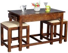 Woodsworth Teresina Coffee Table with Two Stools in Honey Oak Finish