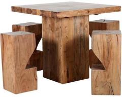 Woodsworth Alonzo Four Seater Dining Set cum Bar Set in Acacia Wood