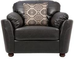 CasaCraft Santa Fe One Seater Sofa with Throw Pillows in Black Colour