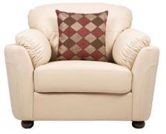 CasaCraft Santa Fe One Seater Sofa with Throw Pillows in Beige Colour