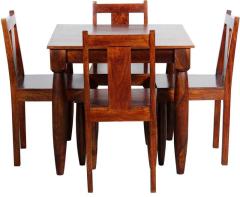 Woodsworth Alegria Solid Wood Dining Table Set in Colonial Maple Finish