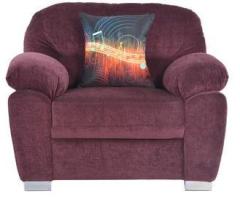 CasaCraft Santa Luzia One Seater Sofa with Throw Pillows in Wine Colour