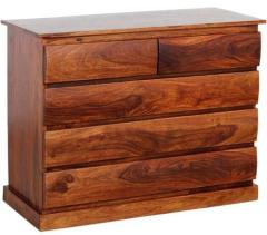 Woodsworth Valencia Solid Wood Chest of Drawers in Honey Oak Finish