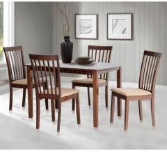 Woodsworth Milia Four Seater Dining Set in Dark Brown Colour