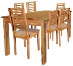 Woodsworth Minto Solid Wood Dining Table Set in Natural Sheesham Finish