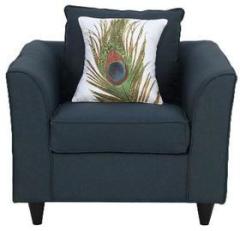 CasaCraft San Miguel One Seater Sofa with Throw Pillows in Navy Blue Colour