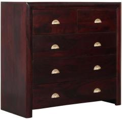 Woodsworth San Jose Solid Wood Chest of Drawers in Passion Mahogany Finish