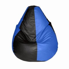 INVOGUE Black & Blue Coloured Bean Bag Large