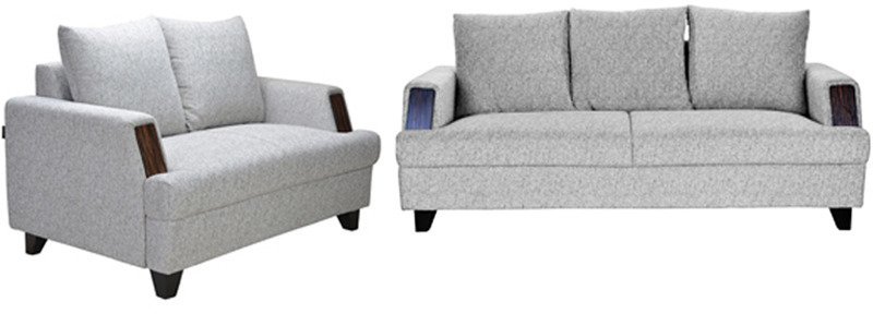 FurnitureKraft Roman Reverie 3+ 2 Seater Sofa Set in Gray colour