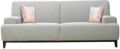 CasaCraft Palmira Three Seater Sofa with Throw Pillows in Silver Grey Colour