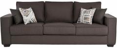 CasaCraft Oritz Three Seater Sofa with Throw Pillows in Charcoal Grey Colour