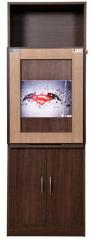 FuturDecor Medium InvisiTable in Chocolate Colour with Super Man Poster