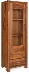 @home Delmonte Curio Book Case Right Door in Walnut Finish