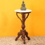 Aakriti Art Creations Round Table With Marble Top Solid Wood Console Table