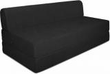 Aart Store 5X6 Feet Three Seater Sofa Cum Bed High Density Foam Black Color Single Sofa Bed