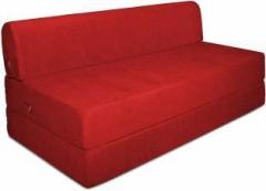 Aart Store 6X6 Feet Three Seater Sofa Cum Bed High Density Foam Red Color Single Sofa Bed