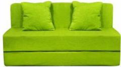 Aart Store 6X6 Sofa Cums Bed Three Seater With Two Cushion Green Color Single Sofa Bed