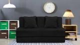 Aart Store High Density Foam Sofa Cums Bed Furniture Two Seater 4x6 Feet With Two Cushion Black Single Sofa Bed